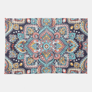 Indian Paisley: Ethnic Mandala Pattern Tea Towel