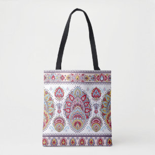 Indian paisley floral, ethnic medallion. tote bag