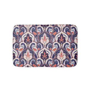 Indian Paisley: Floral Medallion Seamless. Bath Mat