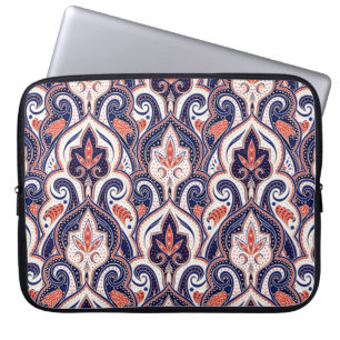 Indian Paisley: Floral Medallion Seamless. Laptop Sleeve