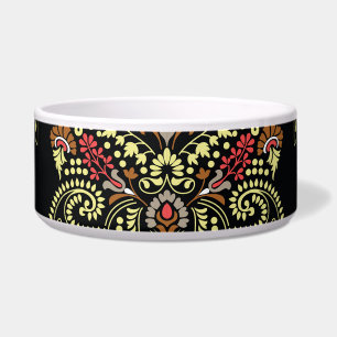 Indian paisley, geometric black background