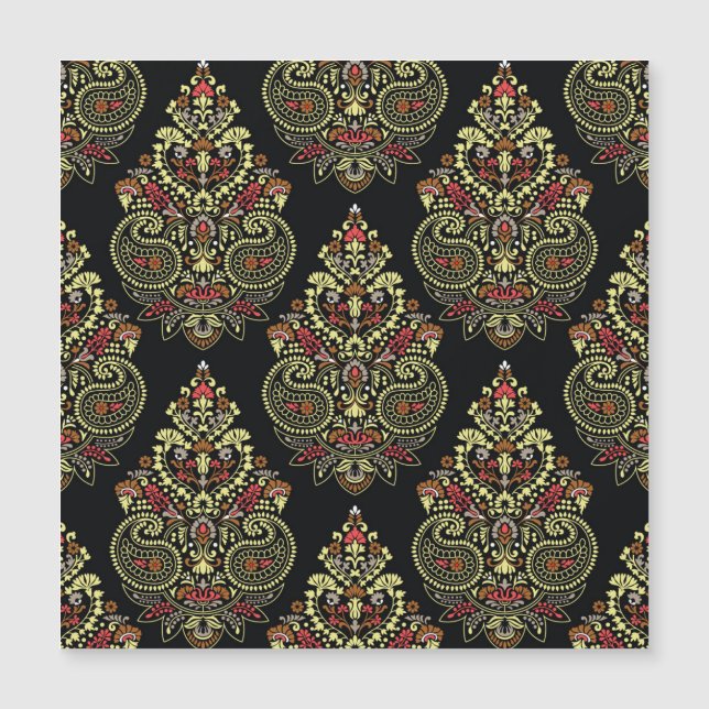 Indian paisley, geometric black background (Front)