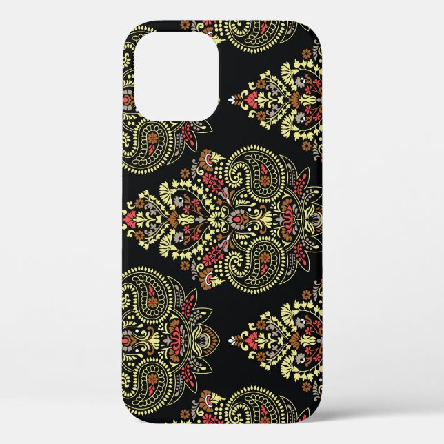 Indian paisley, geometric black background Case-Mate iPhone case (Back)