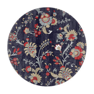 Indian paisley, navy background, traditional. cutting board