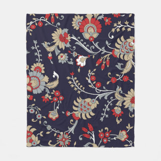 Indian paisley, navy background, traditional. fleece blanket