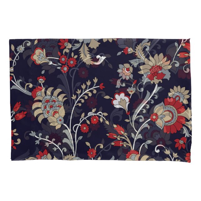 Indian paisley, navy background, traditional. pillowcase (Front)