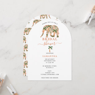 Indian Paisley Ornate Elephants Bridal Shower Invitation