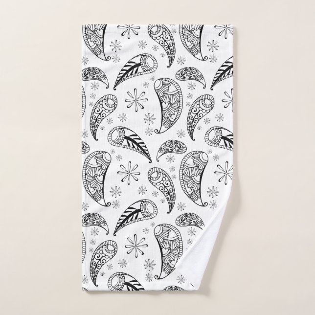 Indian Paisley Pattern Mankolam Hand Towel (Hand Towel)
