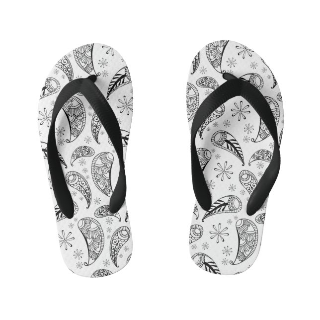 Indian Paisley Pattern Mankolam Kid's Thongs (Footbed)