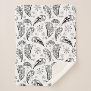 Indian Paisley Pattern Mankolam Sherpa Blanket