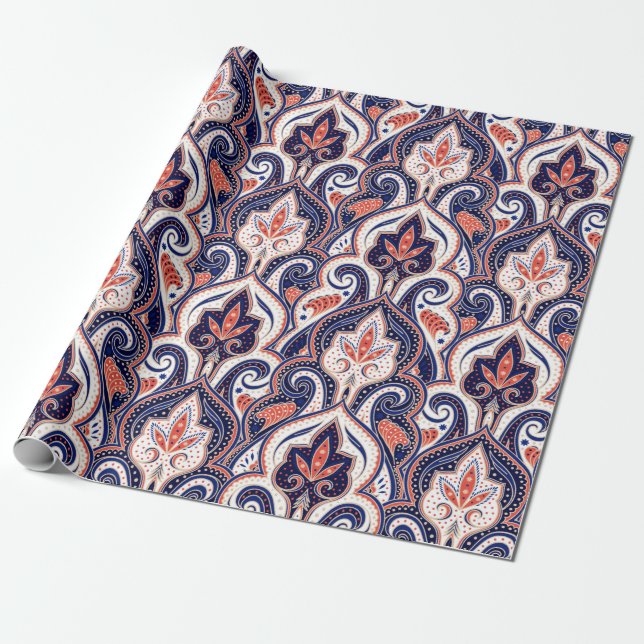 Indian paisley pattern seamless. Persian arabesque Wrapping Paper (Unrolled)