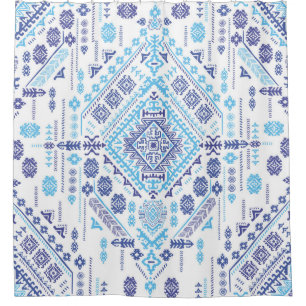 Indian paisley rug, ethnic mandala pattern. shower curtain