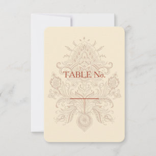 Indian Paisley - Table Number Card