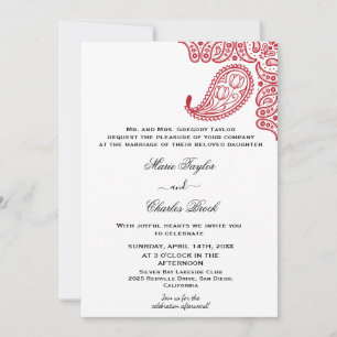 Indian Paisley Wedding Invitation