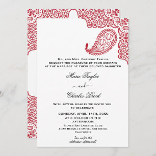 Indian Paisley Wedding Invitation