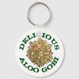 Indian Pakistani Food Cuisine Aloo Gobi Curry Key Ring