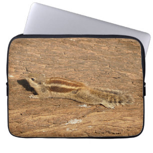 Indian Palm Squirrel on a Tree Trunk Laptop Sleeve