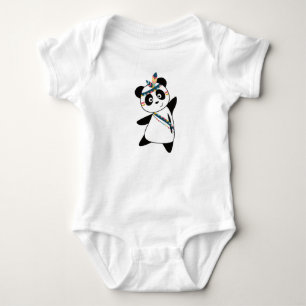 Indian Panda Bear Fashing Teddy Feather Cute Baby Bodysuit