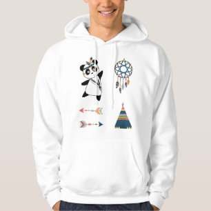 Indian Panda Bear Sticker Set Teepee Hoodie