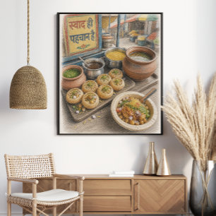 Indian Pani Puri and Chaat Street Food Poster