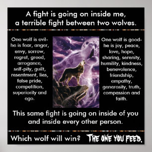 Indian Parable: Two Wolves Poster