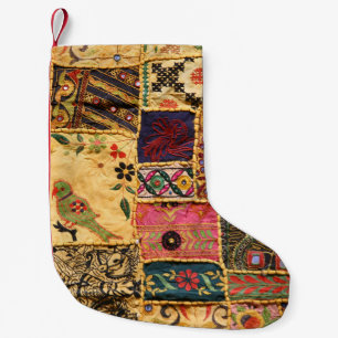 Indian Patchwork: Hampi Market Cloth. Small Christmas Stocking