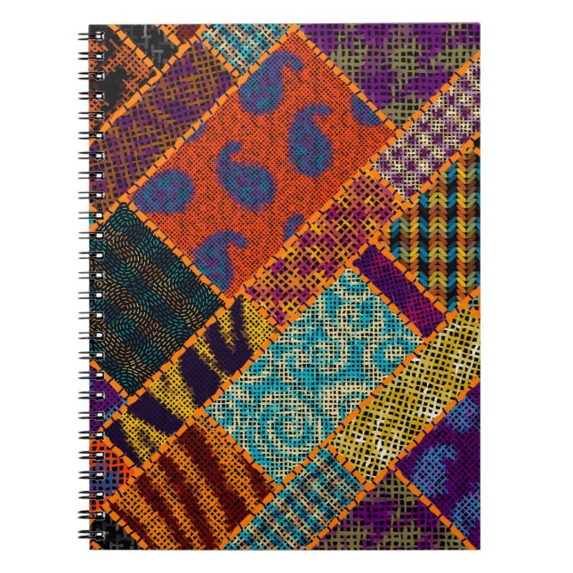 Indian patchwork imitation, vintage canvas. notebook (Front)