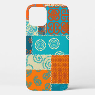 Indian patchwork, seamless vintage background. iPhone 12 case