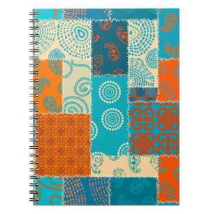 Indian patchwork, seamless vintage background. notebook