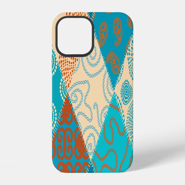 Indian patchwork seamless vintage design. iPhone case (Back)