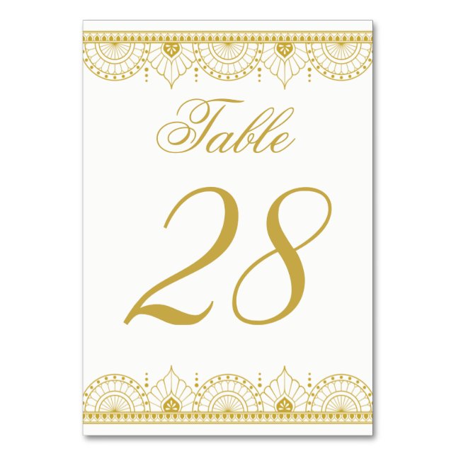 Indian Patten Table Number | Editable Colour (Front)