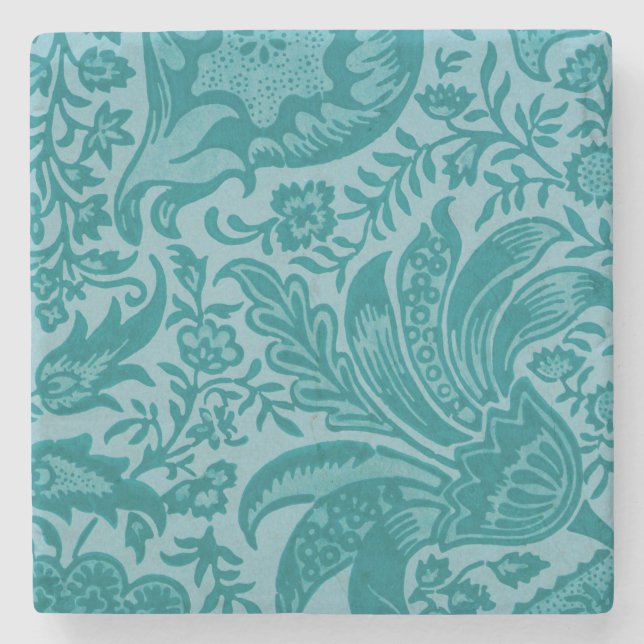 Indian Pattern (by William Morris) Stone Coaster (Front)