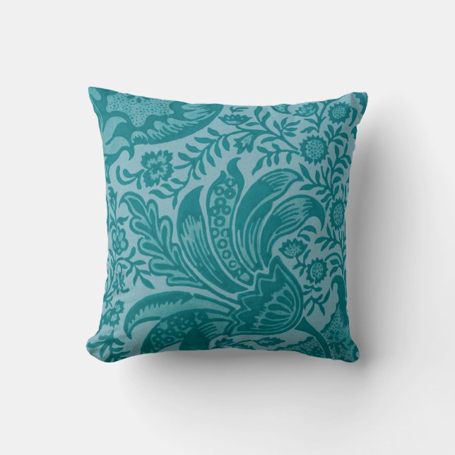 Indian Pattern (by William Morris) Throw Pillow (Front)