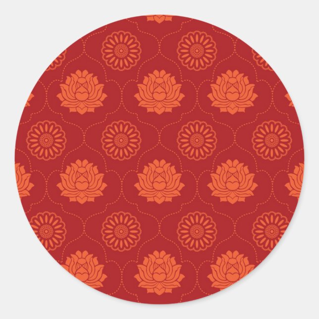 Indian Pattern Classic Round Sticker (Front)