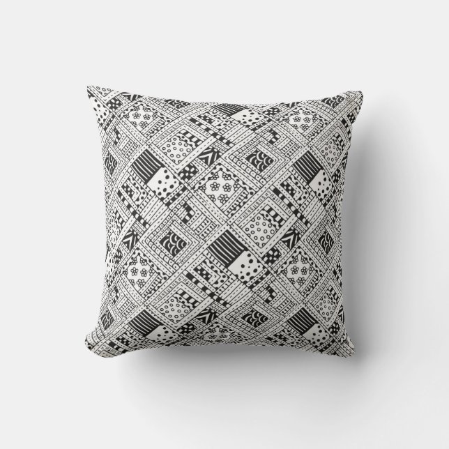 Indian Pattern Doodle Cushion (Front)