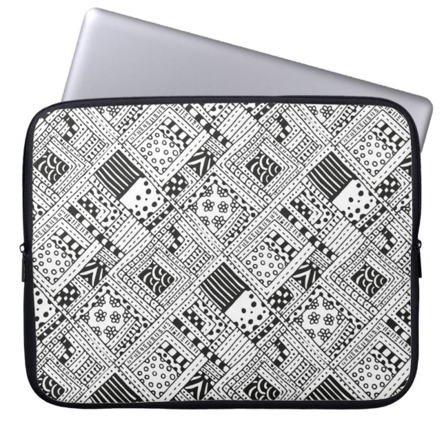 Indian Pattern Doodle Laptop Sleeve (Front)