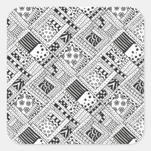 Indian Pattern Doodle Square Sticker