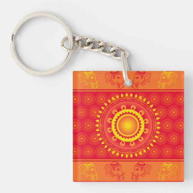 Indian pattern key ring (Front)
