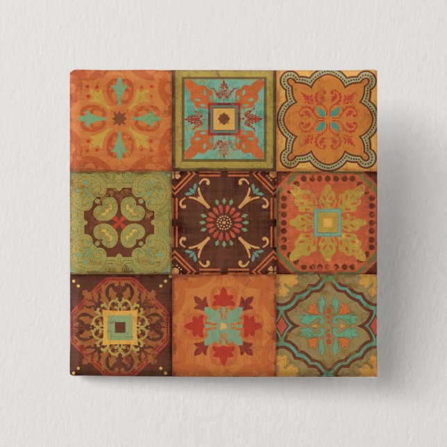 Indian Patterns 15 Cm Square Badge (Front)