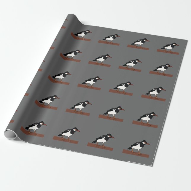 Indian Pied Myna Bird Watcher Wrapping Paper (Unrolled)