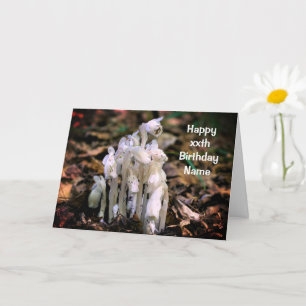 Indian Pipe Wildflowers Personalised Birthday Card