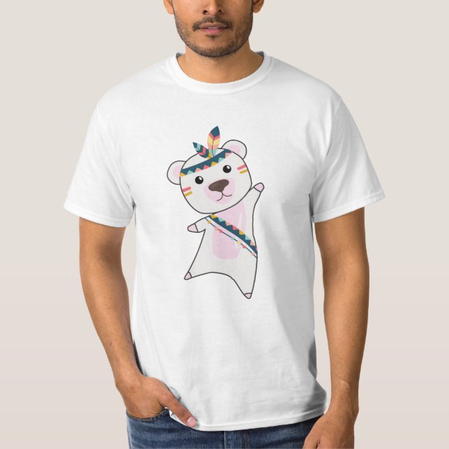 Indian Polar Bear Bear Fashing Teddy Feather T-Shirt (Front)