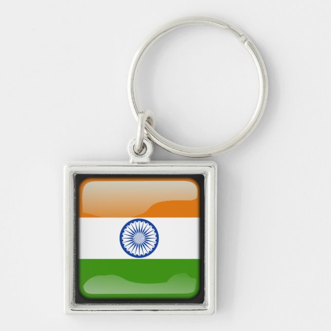 Indian polished flag key ring (Front)