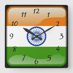 Indian polished square wall clock
