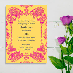 Indian Pre Wedding Haldi Ceremony  Invitation