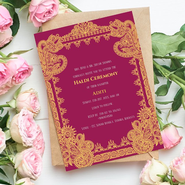 Indian Pre Wedding Haldi Ceremony  Invitation (Creator Uploaded)
