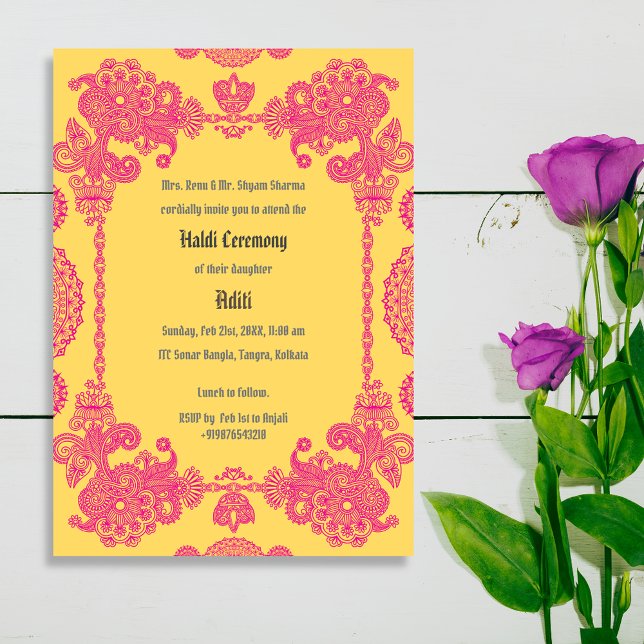 Indian Pre Wedding Haldi Ceremony  Invitation (Creator Uploaded)
