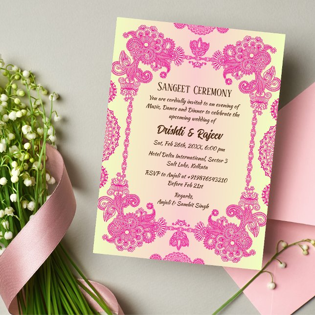 Indian Pre-Wedding Sangeet Ceremony Invitation (Creator Uploaded)