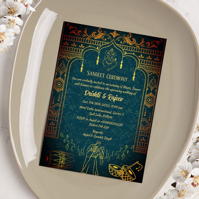 Indian Pre-Wedding Sangeet Ceremony Invitation (Creator Uploaded)