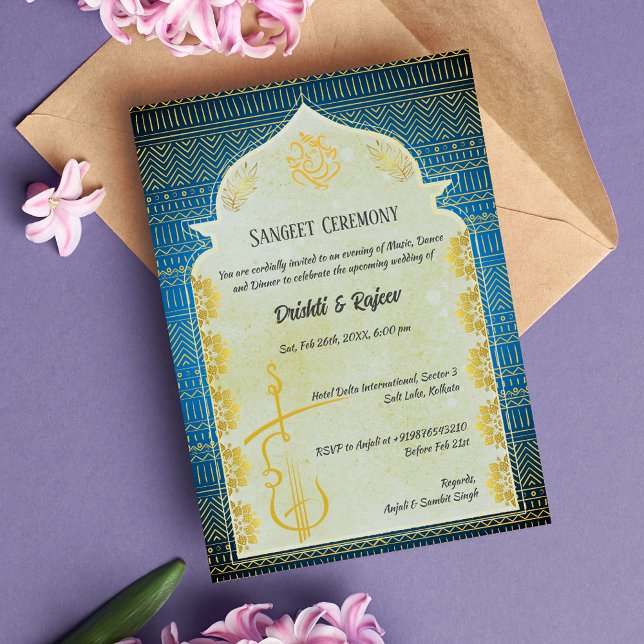 Indian Pre-Wedding Sangeet Ceremony Invitation (Creator Uploaded)